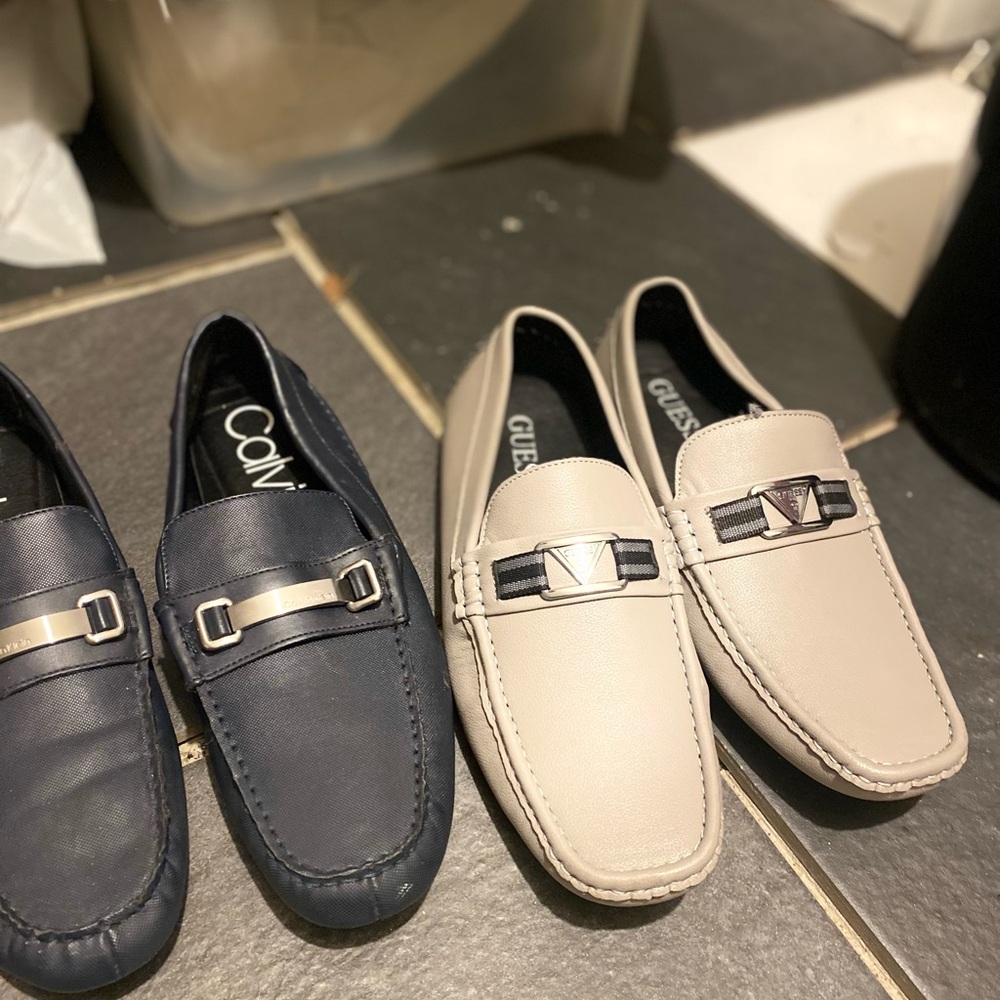Calvin Klein and Guess Men's Loafers -   boots are Levi’s